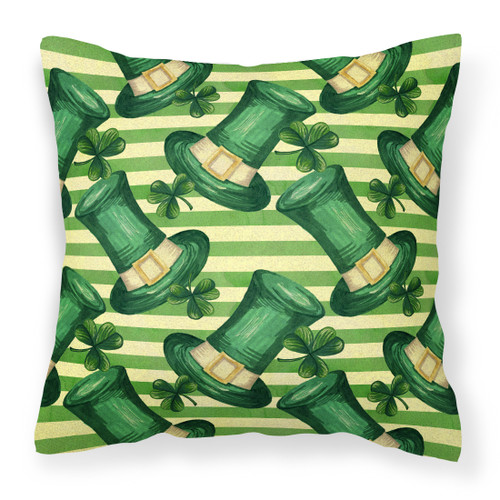 Watercolor St Patrick's Day Leprechan Hat Fabric Decorative Pillow BB7558PW1818