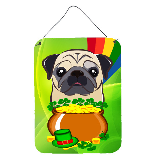 Fawn Pug St. Patrick's Day Wall or Door Hanging Prints BB2006DS1216