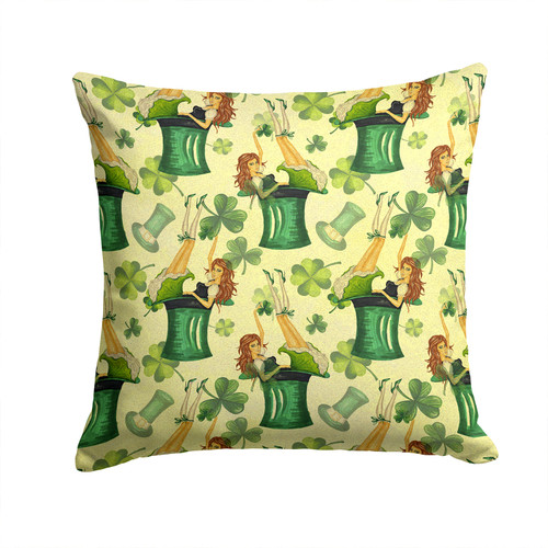 Watercolor St Patrick's Day Party Fabric Decorative Pillow BB7559PW1414