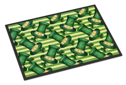 Caroline's Treasures BB7558MAT Watercolor St Patrick's Day Leprechan Hat Indoor or Outdoor Mat 18x27 , 18H X 27W, multicolor