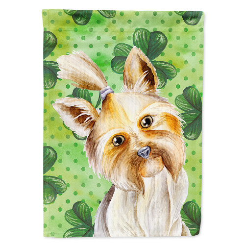Yorkie Yorkshier Terrier Shamrocks Flag Canvas House Size CK1396CHF