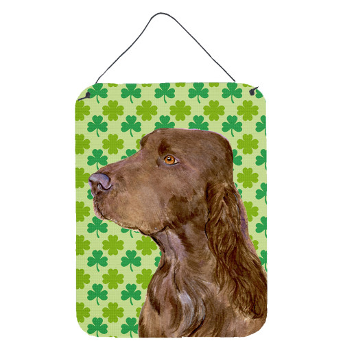 Field Spaniel St. Patrick's Day Shamrock Portrait Wall or Door Hanging Prints