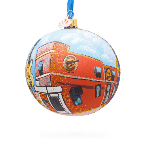 Sun Studio, Memphis, Tennessee Glass Ball Christmas Ornament 4 Inches