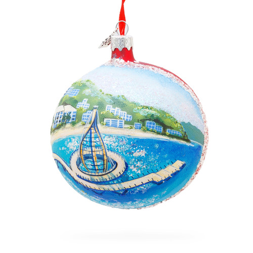 Malecon Boardwalk, Puerto Vallarta, Mexico Glass Ball Christmas Ornament 4 Inches