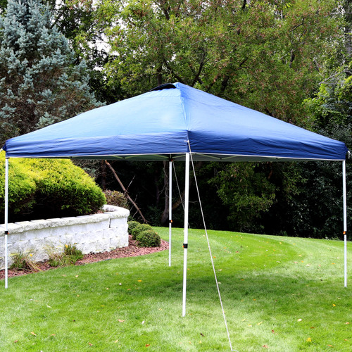Sunnydaze 12x12 Foot Premium Pop-Up Canopy Shade with Vent - Blue