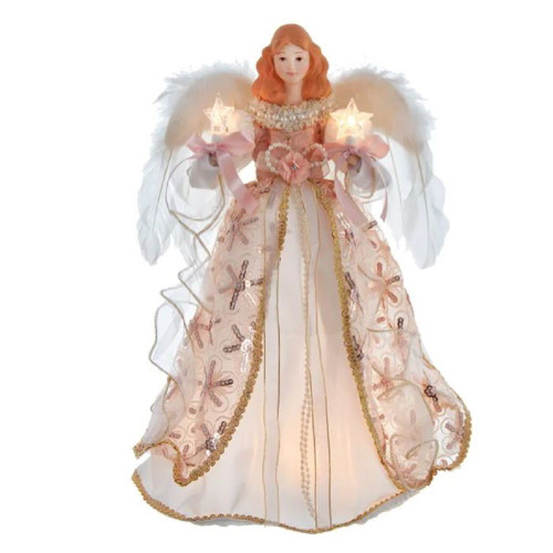 Blush Boho Chic Angel Christmas Tree Topper 16 Inch UL2229
