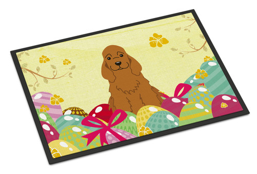 Easter Eggs Cocker Spaniel Red Door Mat, Indoor Rug or Outdoor Welcome Mat 18x27 Doormat BB6095MAT