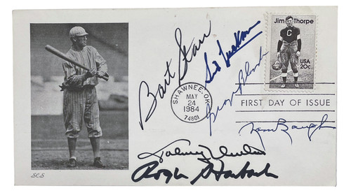 NFL Quarterback Greats Signed Envelope Bart Star Johnny Unitas +4 Others BAS