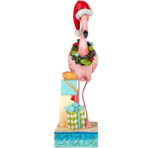 Jim Shore Heartwood Creek Christmas Flamingo Figurine 6008934