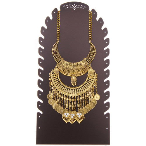 Necklace Display Stand Bust Big Long Large Necklace Easel Metal Heavy Duty Jewelry Holder Organizer, Laura Rubbed Bronze