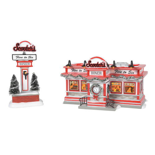 Department 56 Snow Village Scooter's Diner Building 6007793