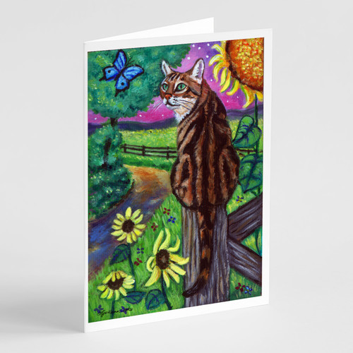 Bengal Cat Greeting Cards and Envelopes Pack of 8 A7 Size 5x7 inch Blank Note Cards