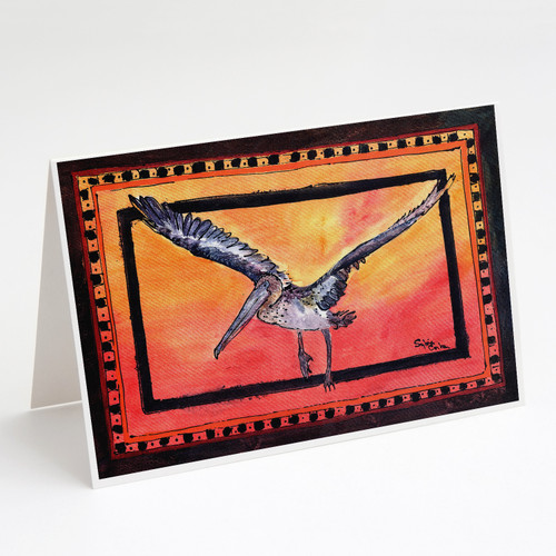 Pelican Orange Sky Greeting Cards and Envelopes Pack of 8 A7 Size 5x7 inch Blank Note Cards