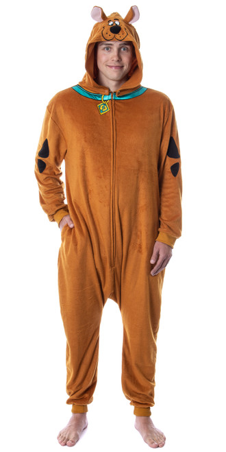 Scooby-Doo Mens' Hooded Union Suit Adult Costume Pajama Sleeper - 763059910385
