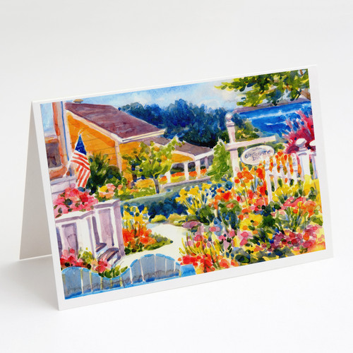Seaside Beach Cottage Greeting Cards and Envelopes Pack of 8 A7 Size 5x7 inch Blank Note Cards