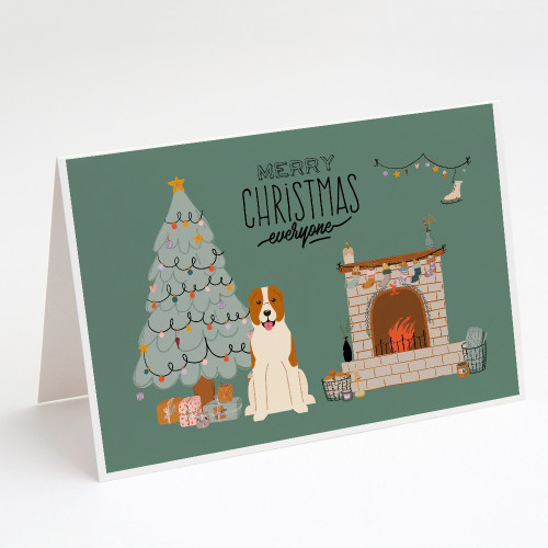 Caroline's Treasures CK7612GCA7P Central Asian Shepherd Dog Christmas Everyone Greeting Cards and Envelopes Pack of 8, 7 x 5, multicolor
