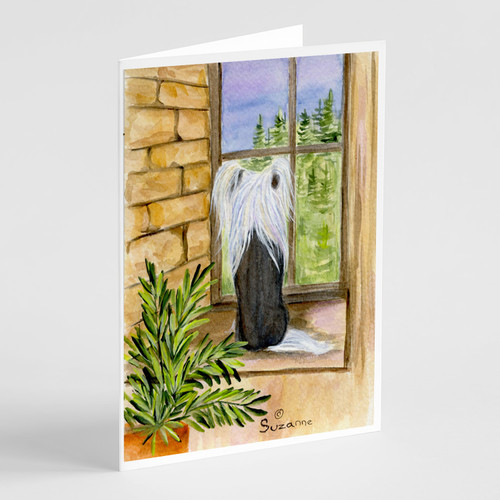 Caroline's Treasures SS8121GCA7P Chinese Crested Greeting Cards and Envelopes Pack of 8 A7 Size 5x7 inch Blank Note Cards, 7 x 5, multicolor