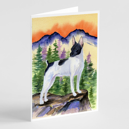 Rat Terrier Greeting Cards and Envelopes Pack of 8 A7 Size 5x7 inch Blank Note Cards