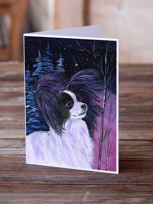 SS8377GCA7P Starry Night Papillon Greeting Cards and Envelopes