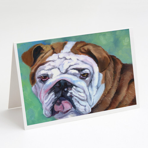 Caroline's Treasures 7349GCA7P Admiral the English Bulldog Greeting Cards and Envelopes Pack of 8, 7 x 5, multicolor