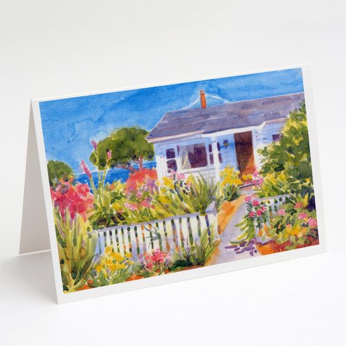 Caroline's Treasures 6034GCA7P Seaside Beach Cottage Greeting Cards and Envelopes Pack of 8 A7 Size 5x7 inch Blank Note Cards, 7 x 5, multicolor