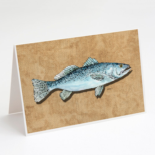 Speckled Trout Greeting Cards and Envelopes Pack of 8 A7 Size 5x7 inch Blank Note Cards