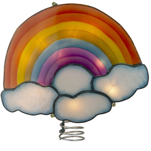10" Lighted White Rainbow Christmas Tree Topper - Clear Lights