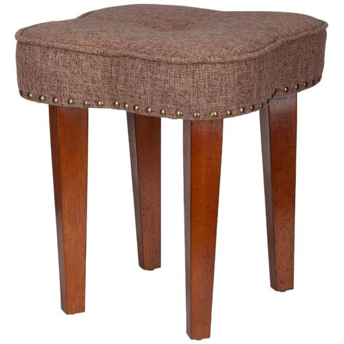 17.5" Brown Contemporary Dunhill Cloverleaf Boudoir Stool