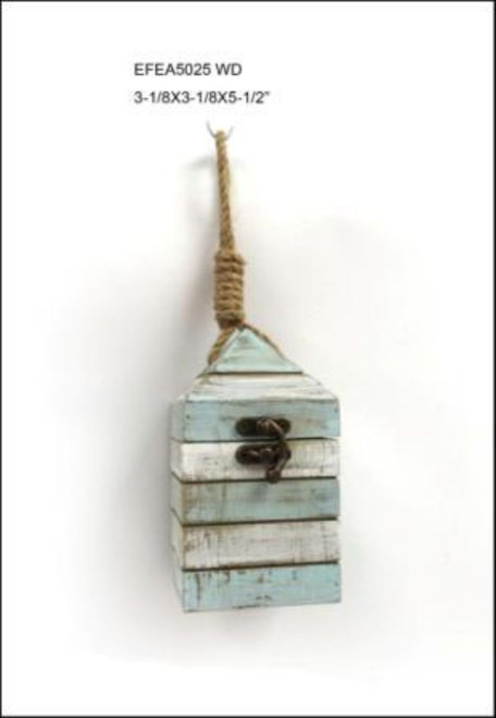 Set of 2 Blue and Brown Distressed Finish Hanging Wall Decors 5.5" - 34255271