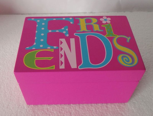 Set of 2 Pink and Blue Contemporary Rectangular "FRIENDS" Gift Box 5.75" - 34254824