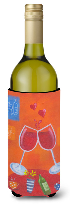 Wine Toast Cheers by Sarah Latham Wine Bottle Beverage Insulator Hugger LSL0171LITERK