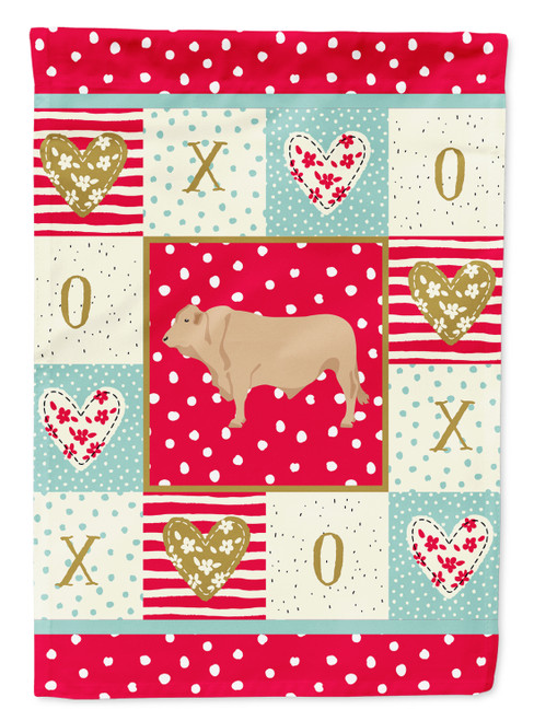 Charolais Cow Love Flag Canvas House Size