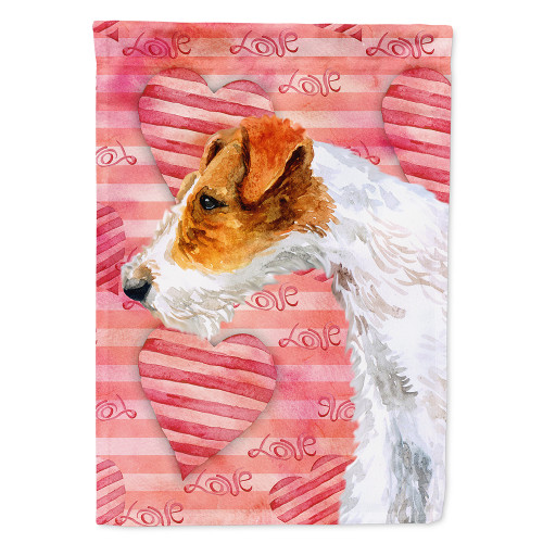 Fox Terrier Love Flag Canvas House Size BB9737CHF