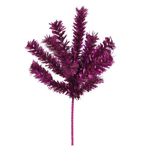 7" Fuchsia Pink Sparkling Tinsel Craft Artificial Christmas Pick