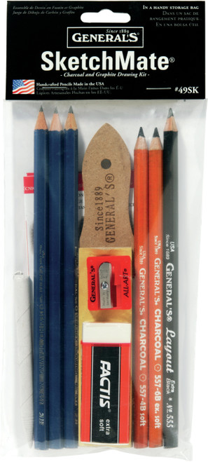 SketchMate Charcoal & Graphite Drawing Kit 9pcs-