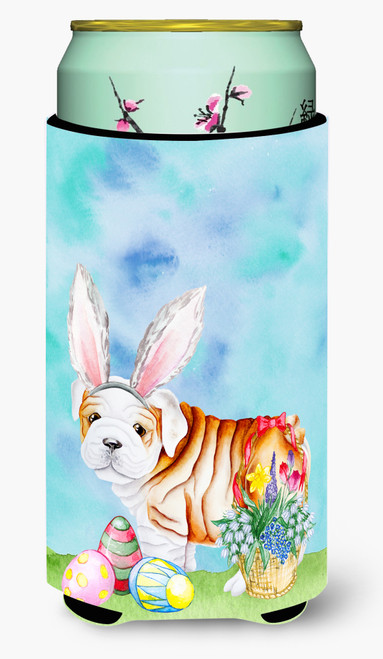 English Bulldog Easter Bunny Tall Boy Beverage Insulator Hugger CK1378TBC