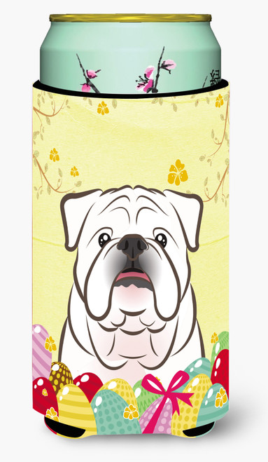 White English Bulldog  Easter Egg Hunt Tall Boy beverage Insulator Hugger BB1902TBC