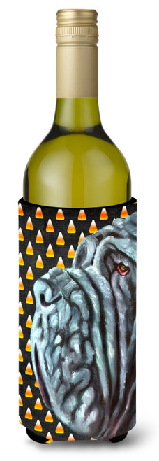 Neapolitan Mastiff Candy Corn Halloween Wine Bottle Beverage Insulator Hugger LH9547LITERK