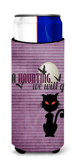 Caroline's Treasures SB3015-Parent A Haunting we will go Halloween Ultra Beverage Insulators for slim cans SB3015MUK, , multicolor - SB3015LITERK