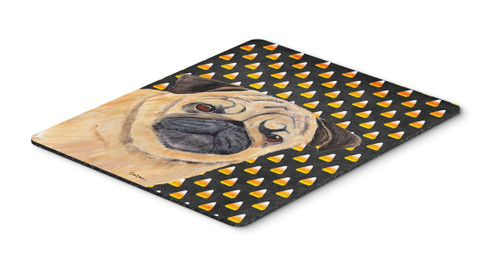 Caroline's Treasures SC9181MP Pug Candy Corn Halloween Portrait Mouse Pad, Hot Pad or Trivet, Large, multicolor
