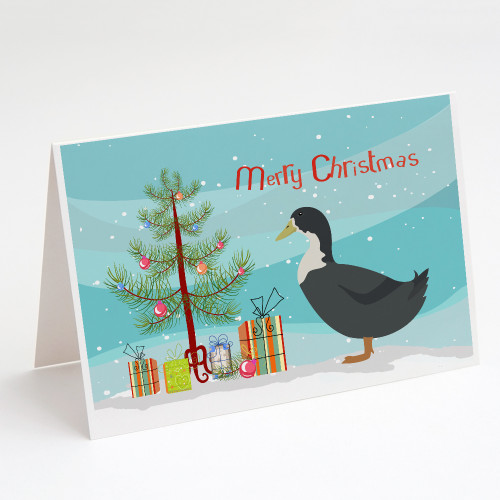 Caroline's Treasures BB9229GCA7P Blue Swedish Duck Christmas Greeting Cards and Envelopes Pack of 8, 7 x 5, multicolor