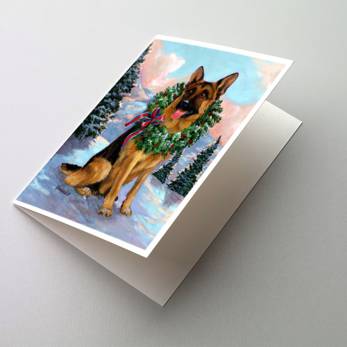 Caroline's Treasures PPP3098GCA7P German Shepherd Christmas Honor Greeting Cards and Envelopes Pack of 8, 7 x 5, multicolor