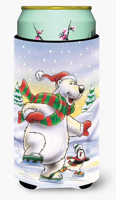 Holiday Polar Bears Ice Skating Tall Boy Beverage Insulator Hugger AAH7270TBC