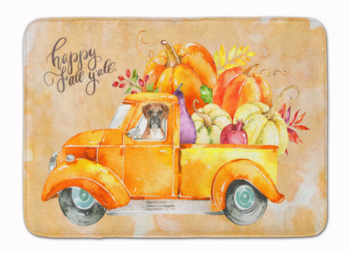 Fall Harvest Boxer Bath Mat Machine Washable  Anti-fatigue Memory Foam Kitchen Rug CK2612RUG