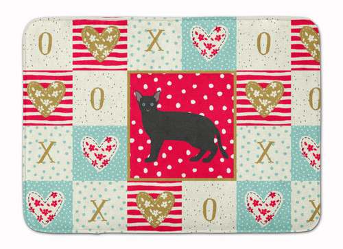 Caroline's Treasures CK5691RUG Russian White Black #1 Cat Love Machine Washable Memory Foam Mat, 19 X 27", multicolor