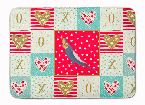 Cockatiel Love Bath Mat Machine Washable  Anti-fatigue Memory Foam Kitchen Rug