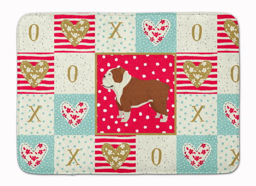 English Bulldog Love Bath Mat Machine Washable  Anti-fatigue Memory Foam Kitchen Rug CK5926RUG