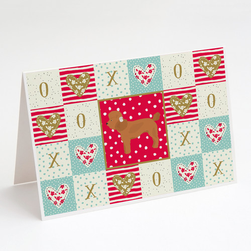 Toy Poodle Love Greeting Cards and Envelopes Pack of 8 A7 Size 5x7 inch Blank Note Cards