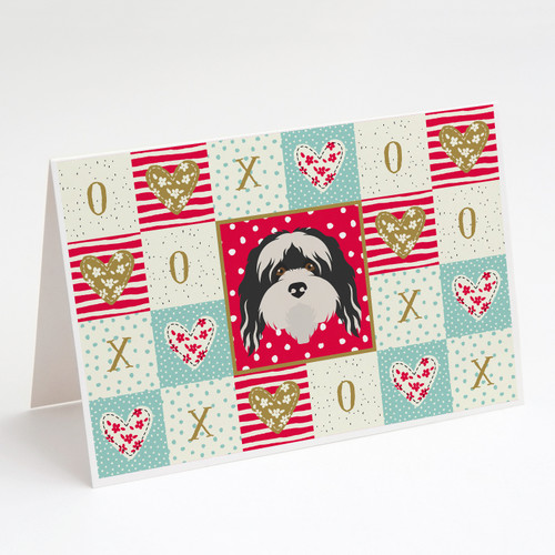 Caroline's Treasures CK5241GCA7P Tibetan Terrier Love Greeting Cards and Envelopes Pack of 8 A7 Size 5x7 inch Blank Note Cards, 7 x 5, multicolor