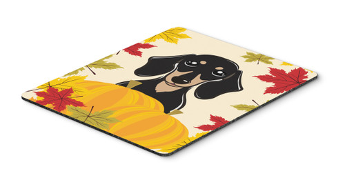 Smooth Black and Tan Dachshund Thanksgiving Mouse Pad, Hot Pad or Trivet BB2021MP